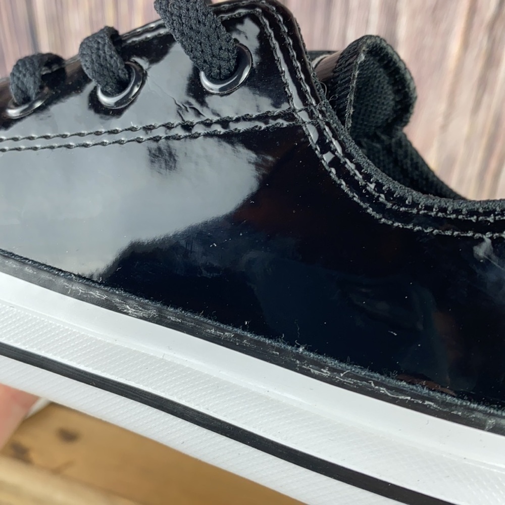 Black Patent Leather Converse Shoes (Size 2) - Picture 8 of 16